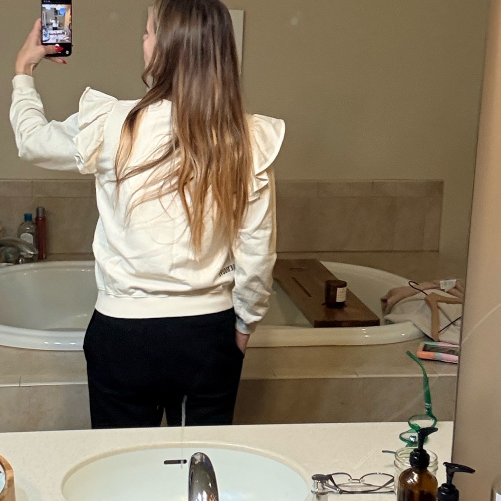 Clare V. Ruffle Sweatshirt - Cream original $185 - Picture 10 of 12